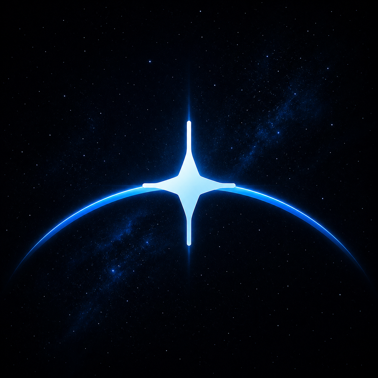 StellarPix star rising over the blue horizon of Earth